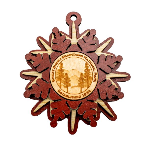 Great Smoky Mountains National Park Snowflake Wood Ornament