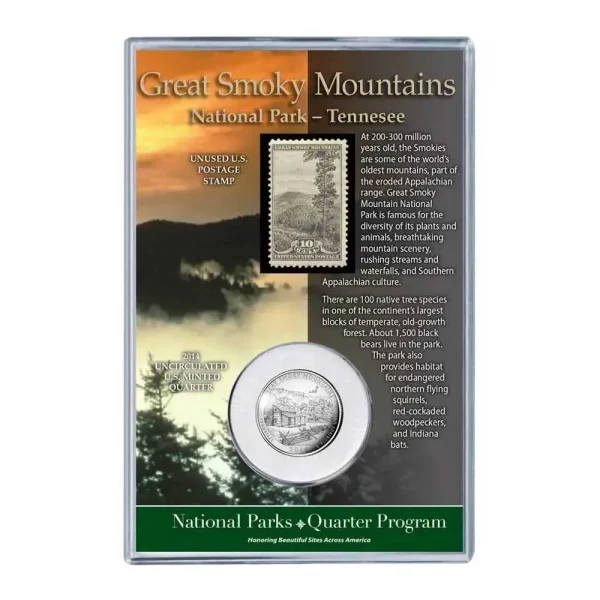 Great Smoky Mountains National Park Coin and Stamp Set - Image 2