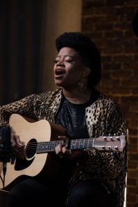 Grammy-nominated musician Amethyst Kiah. Photo by Gibson at the Gibson Garage in Nashville.