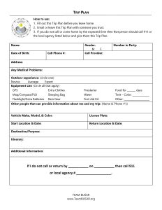 BUSAR trip plan document