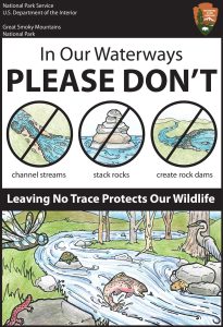 Visitors to the park should avoid lifting rocks in or near streams in search of salamanders—or anything else. 