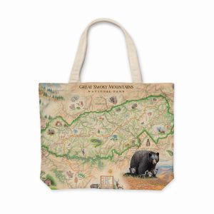 Great Smoky Mountains National Park Map Canvas Tote