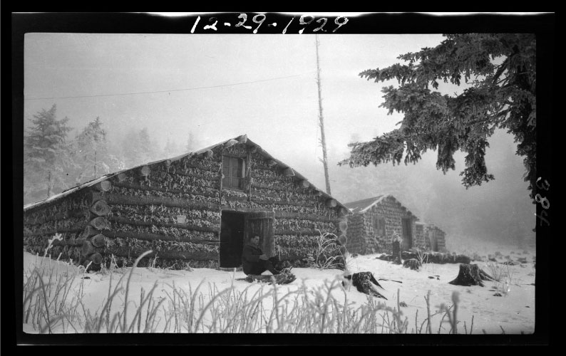 This 1929 photo by Dutch Roth, one of the most prolific early photographers of the Great Smoky Mountains' Greenbrier and Mount Le Conte areas, shows the original LeConte Lodge, built by Jack Huff in 1926. Photo provided by the University of Tennessee Libraries Albert “Dutch” Roth Collection and Charles Roth.