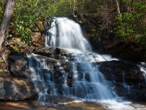 Laurel Falls cascades an impressive 80 feet and requires only a 2.6-mile roundtrip hike, making it one of the park’s most popular—and most crowded—hikes. The park service has deployed a suite of tools, including shuttle service, to relieve congestion, reduce litter, and improve visitor experience there. Photo provided by Smokies Life. 