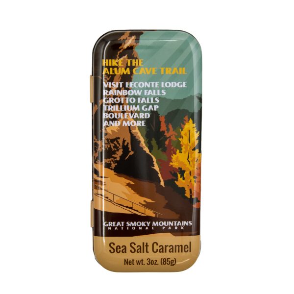 Souvenir Sea Salt Caramel Dark Chocolate in Alum Cave Trail Tin