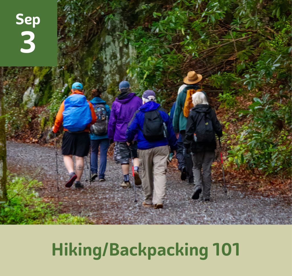 September 3 Hiking and Backpacking 101
