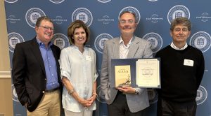 The East Tennessee Historical Society honored Masa’s biography with a 2025 Project Excellence Award through its Awards of Excellence program. Coauthor Paul Bonesteel is pictured with the award alongside Michael Searcy and Cheryl Light (left), parents of coeditor Aaron Searcy, and copy editor Ken Wise (right). Photo by Smokies Life.