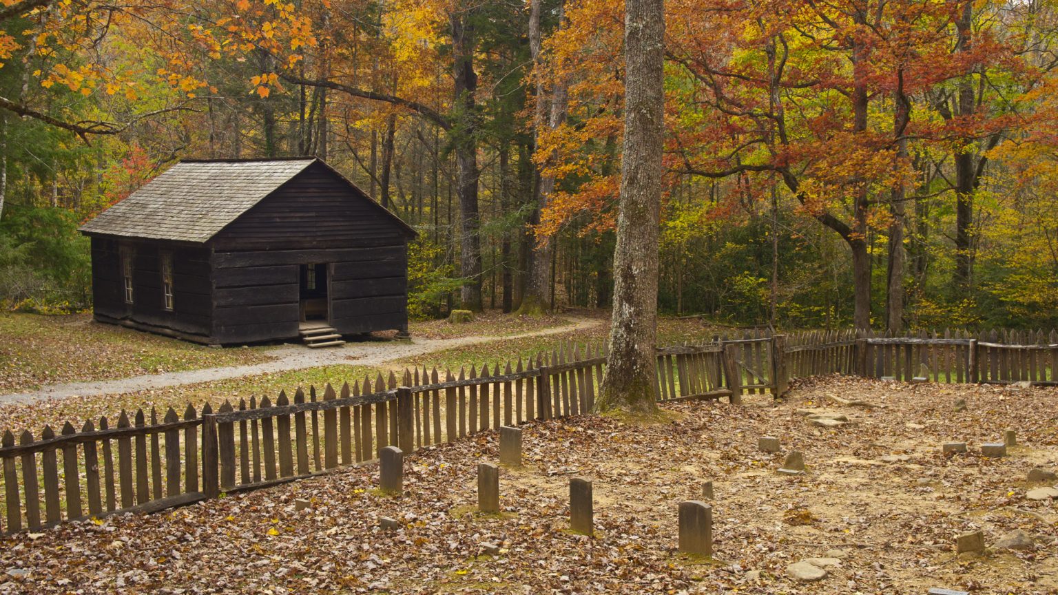 Built in 1882, the Little Greenbrier Schoolhouse also served as a church on Sundays, which is why a cemetery sits nearby the building. Photo courtesy of Smokies Life archives.