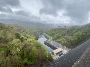 After walking across the top of 480-foot Fontana Dam, Appalachian Trail thru-hikers enter a 72-mile stretch of the long-distance trail that traverses Great Smoky Mountains National Park. Photo by Matthew Podolski.