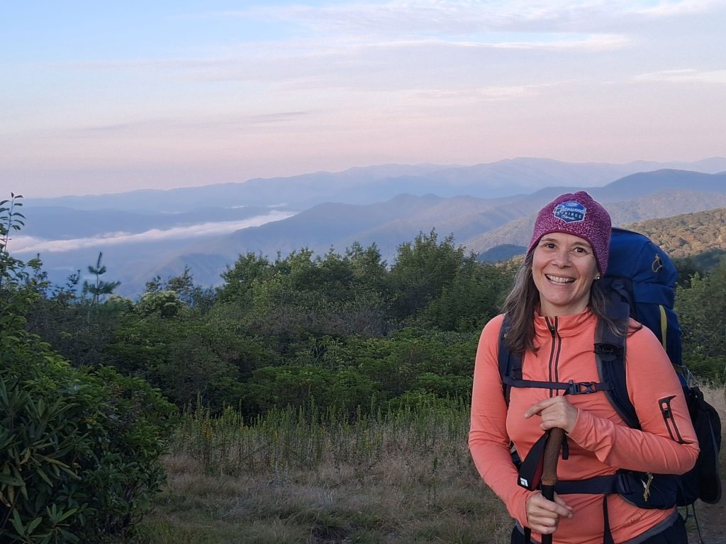 In a leap of faith, Jennifer Fulford, lead editor for Smokies Life, tried a lifelong dream to hike a section of the AT on her birthday. She’s none the worse for wear. Photo by Richard D. Zerbe.