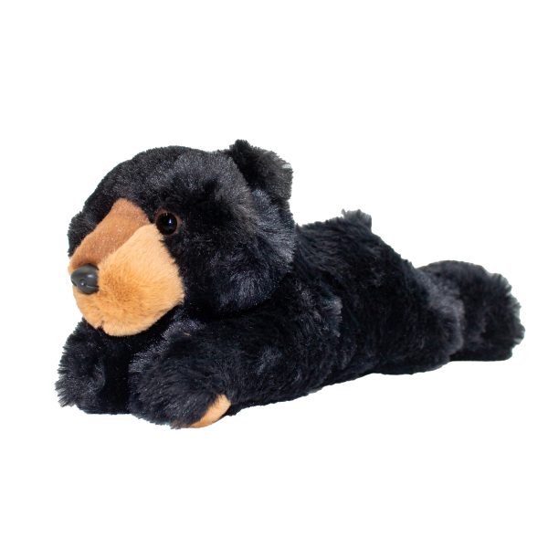 11" Lying Down Black Bear Plush Toy