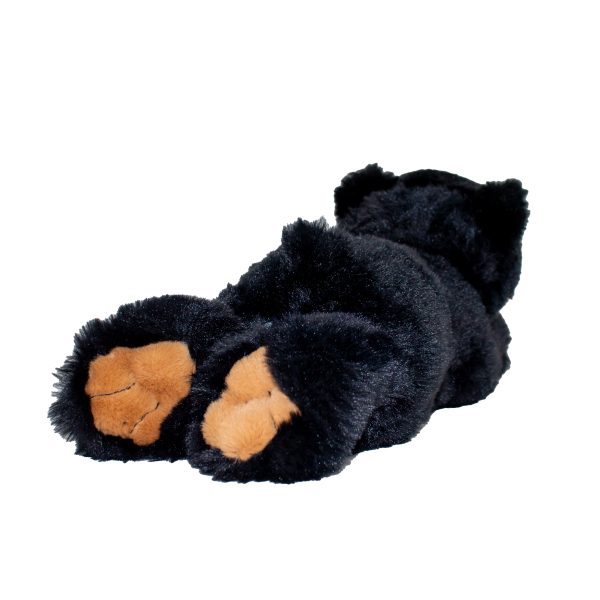 11" Lying Down Black Bear Plush Toy - Image 3