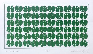 A green bloodroot leaf print