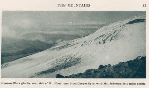 An old clipping of a photo of Mt. Hood