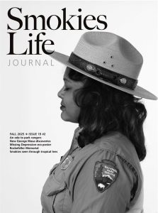 Cover of Smokies Life journal featuring a photo of the side profile of a woman in a ranger uniform