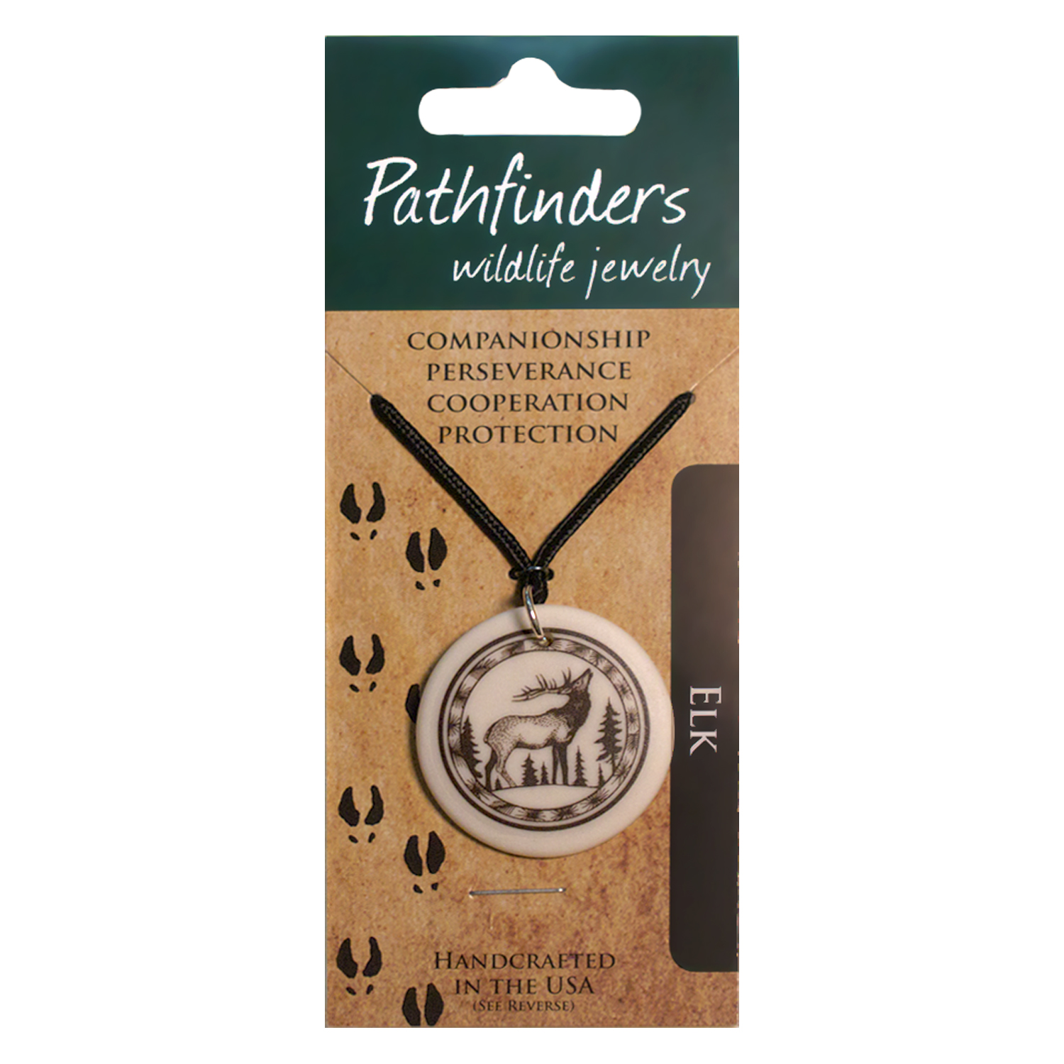 Elk Porcelain Pendant Necklace