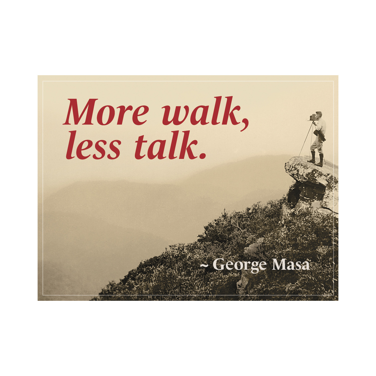 George Masa: More Walk, Less Talk Sticker
