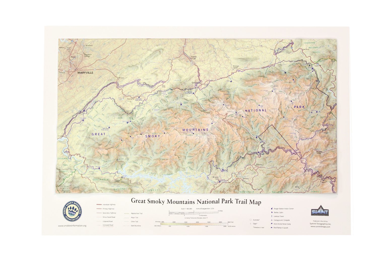 Great Smoky Mountains National Park Relief Map - Smokies Life