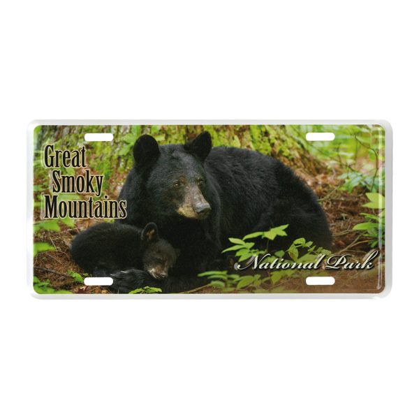 Cradling Bear Cub License Plate