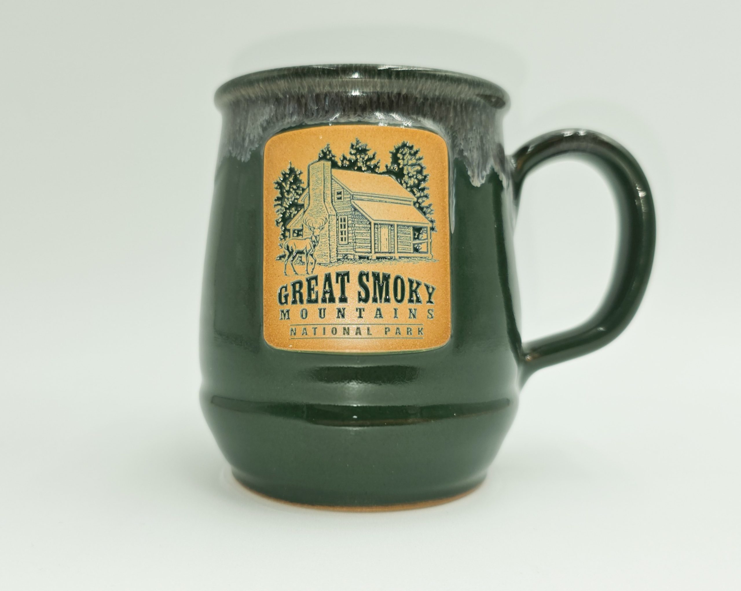 Great Smoky Mountains National Park Hunter Green Pottery Mug