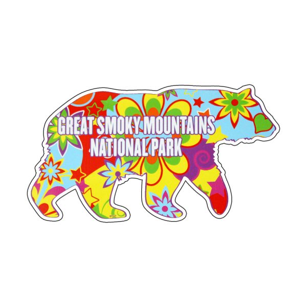 Great Smoky Mountains National Park Multi-Color Flower Power Bear Magnet