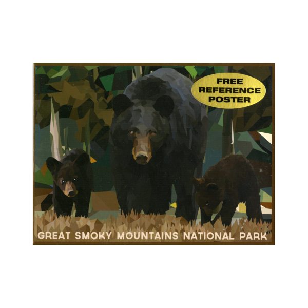 Great Smoky Mountains National Park Black Bear Mom and Cubs 500+ Piece Geometric Puzzle
