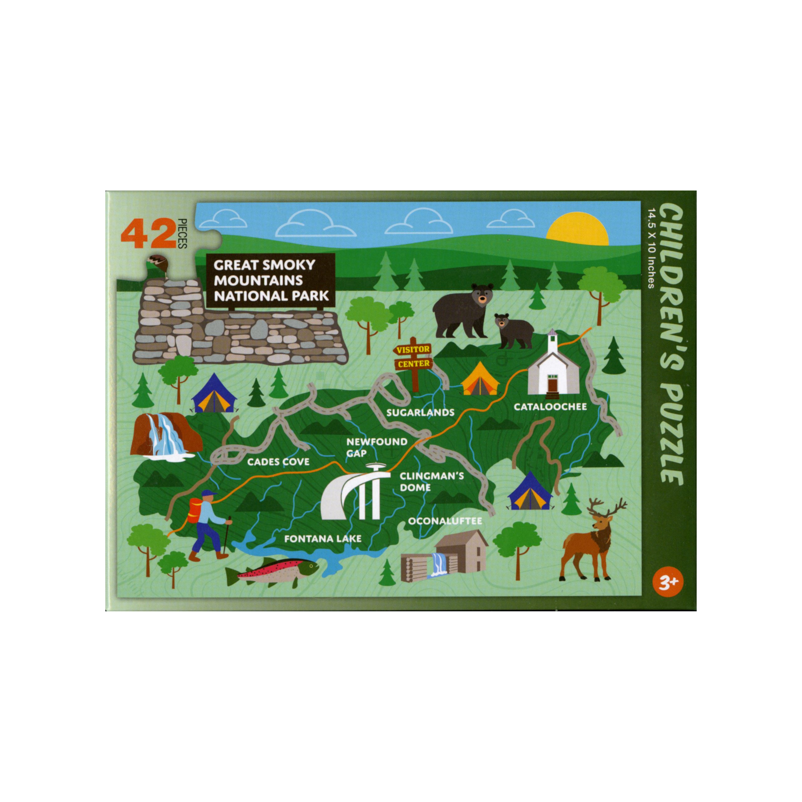 Great Smoky Mountains National Park Childrens Smokies Map 42 Piece Puzzle