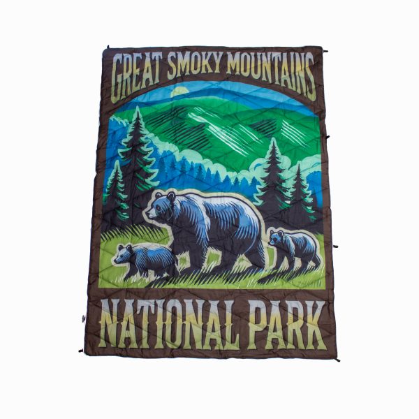 Great Smoky Mountains National Park Black Bear Family Puffer Blanket