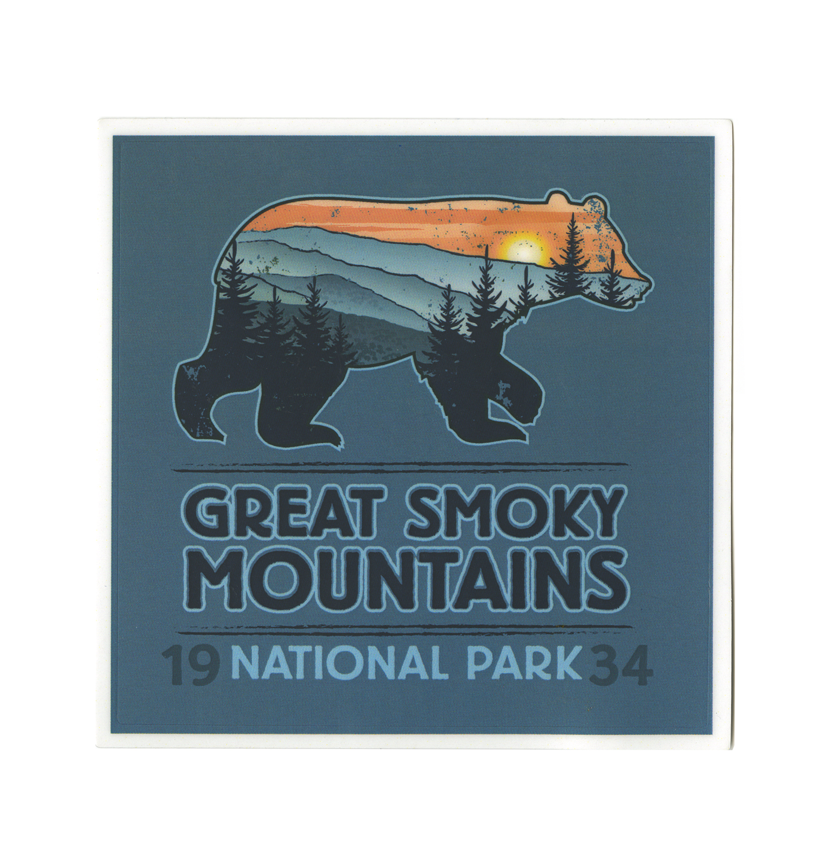 Great Smoky Mountains National Park Bear Sunset Sticker