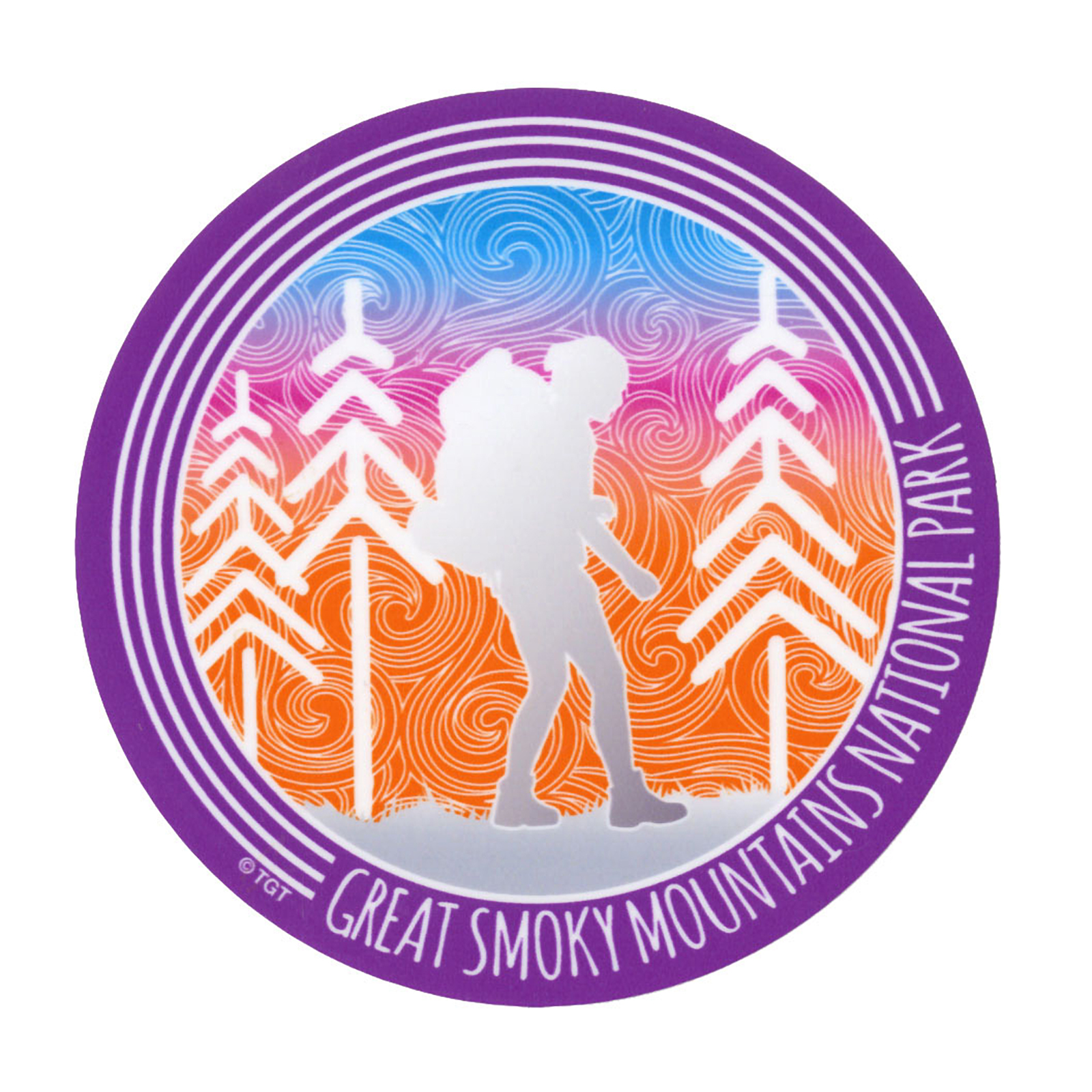 Great Smoky Mountains National Park Purple Hiker Sticker