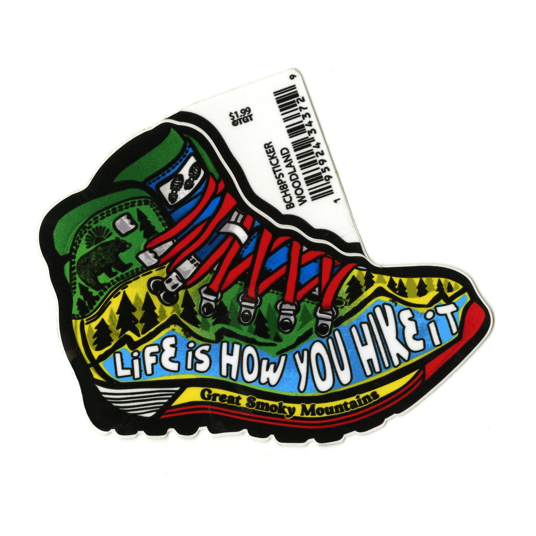 Great Smoky Mountains National Park Woodland Hiking Boot Sticker