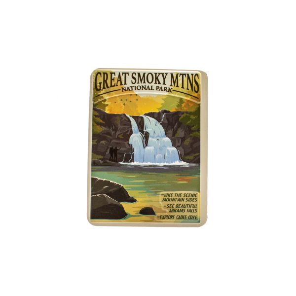 Retro Great Smoky Mountain National Park Abrams Falls Magnet