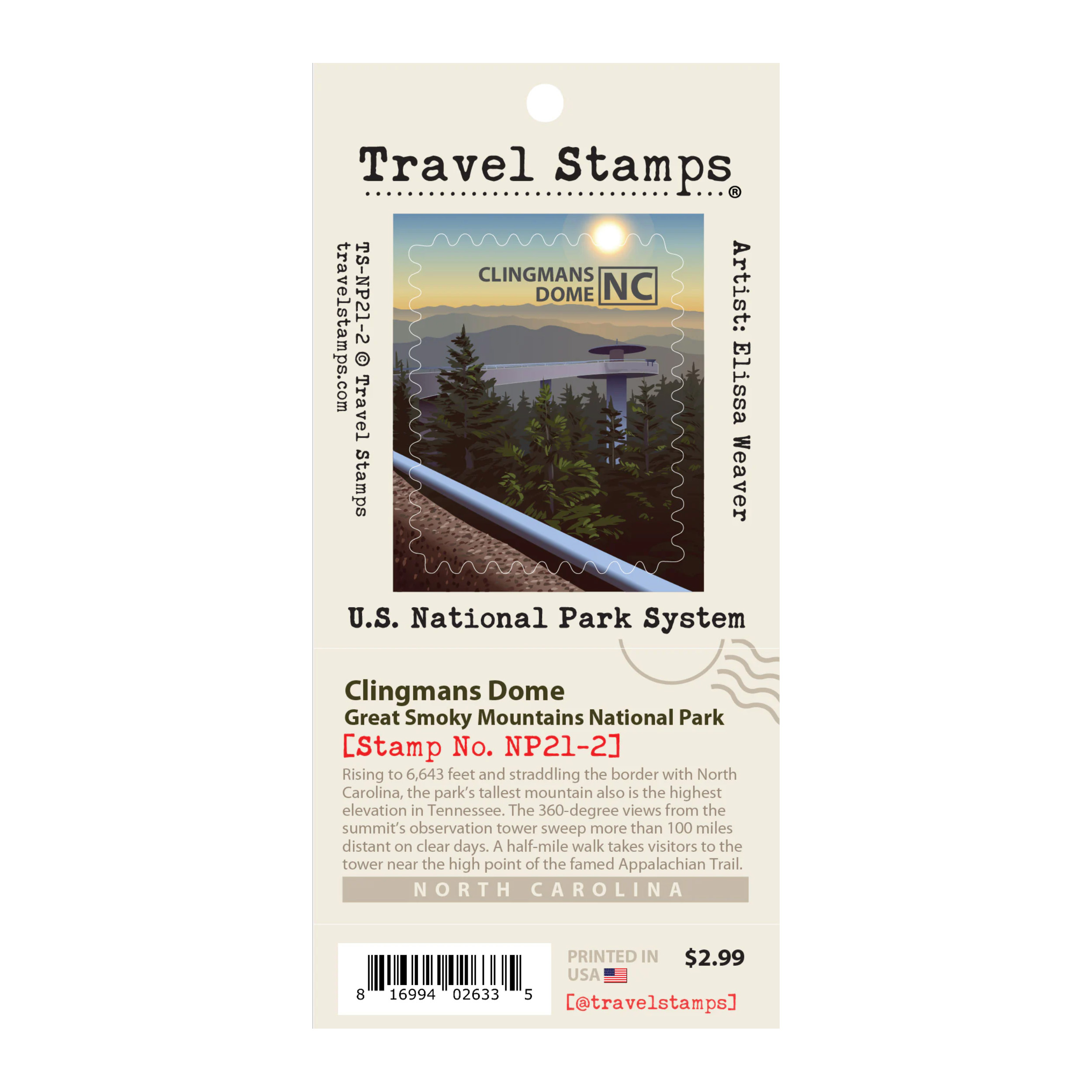 Clingmans Dome Travel Stamp