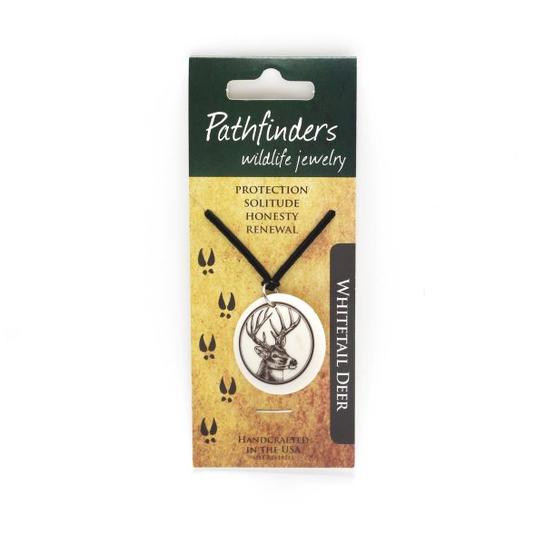 Whitetail Deer Porcelain Pendant Necklace