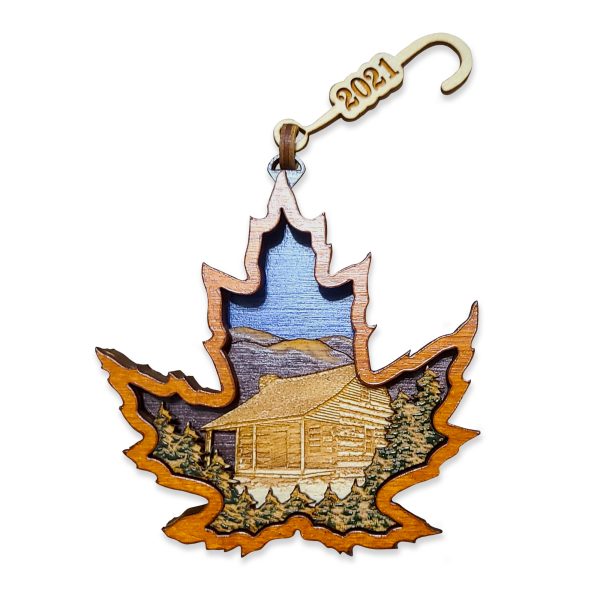 Great Smoky Mountains National Park Fall Leaf Wood Ornament - Image 2